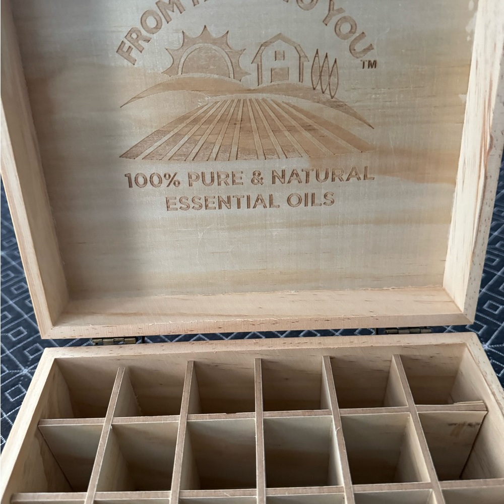 Brown Wooden Storage Box with Multiple Compartments
